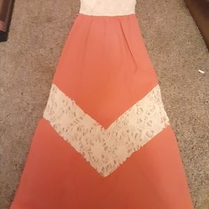 Pink Lace Maxi dress size small brand new